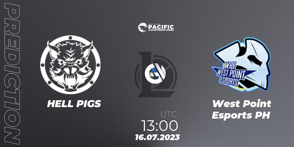 HELL PIGS contre West Point Esports PH : prédiction de match. 16.07.2023 at 13:00. LoL, PACIFIC Championship series Group Stage