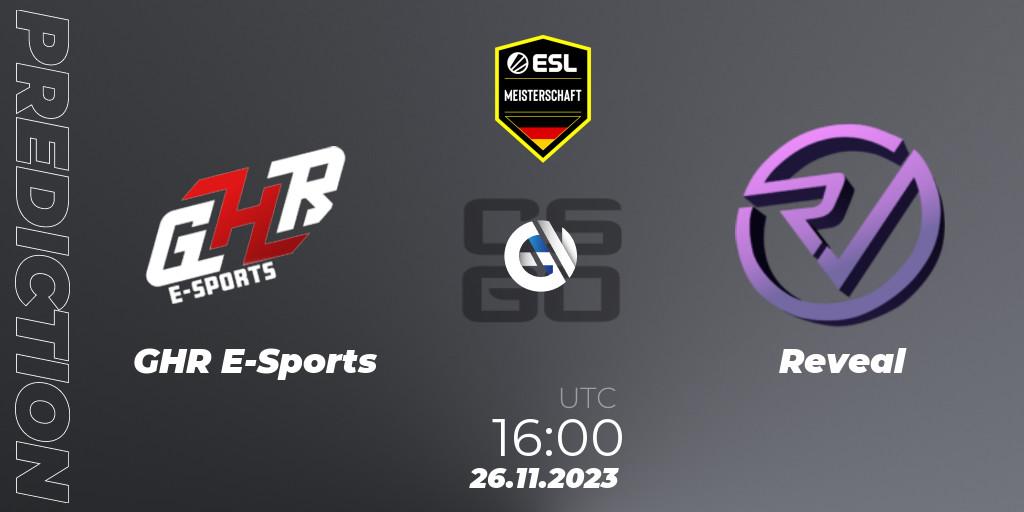 GHR E-Sports contre Reveal : prédiction de match. 26.11.23. CS2 (CS:GO), ESL Meisterschaft: Autumn 2023