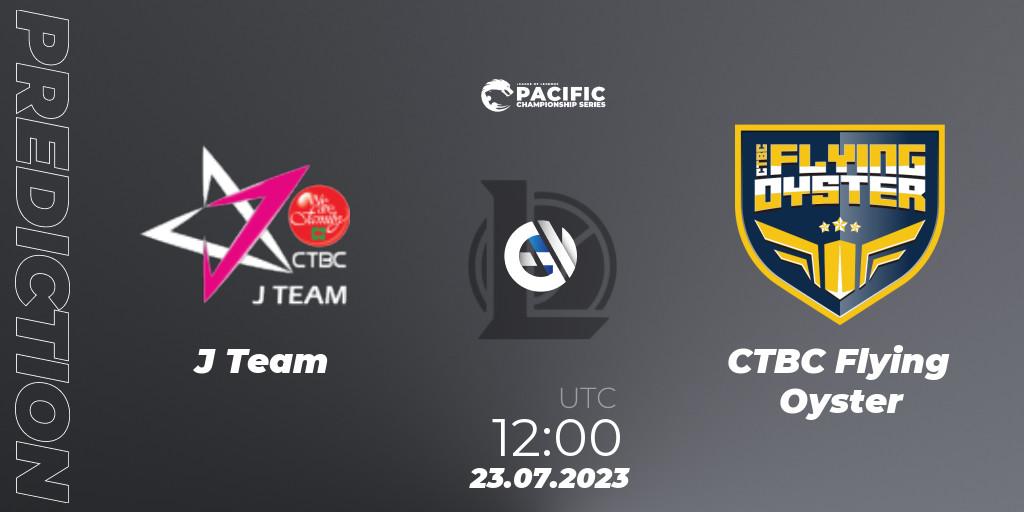 J Team contre CTBC Flying Oyster : prédiction de match. 23.07.2023 at 12:00. LoL, PACIFIC Championship series Group Stage