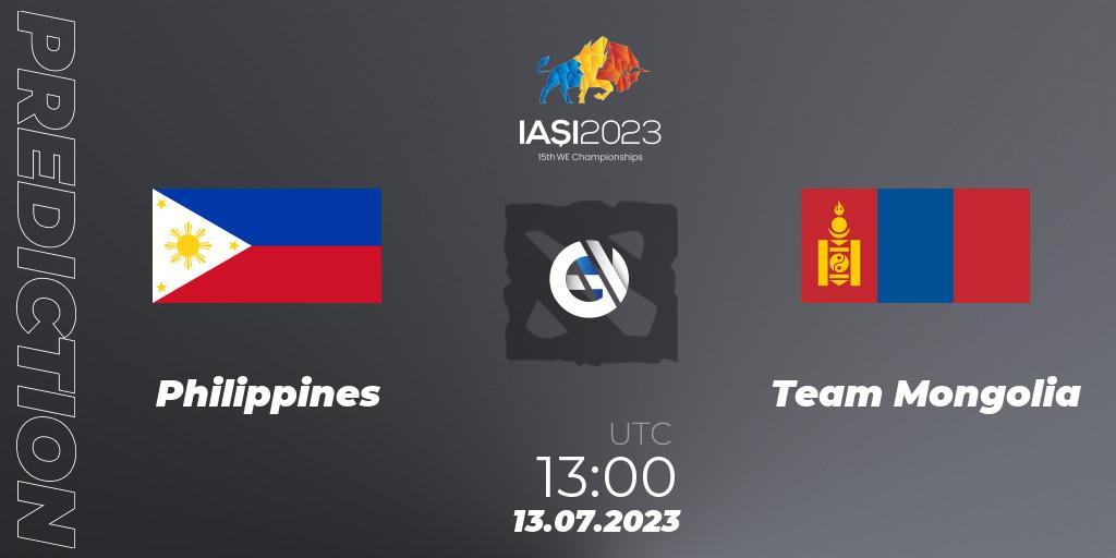 Philippines contre Team Mongolia : prédiction de match. 13.07.2023 at 12:28. Dota 2, Gamers8 IESF Asian Championship 2023