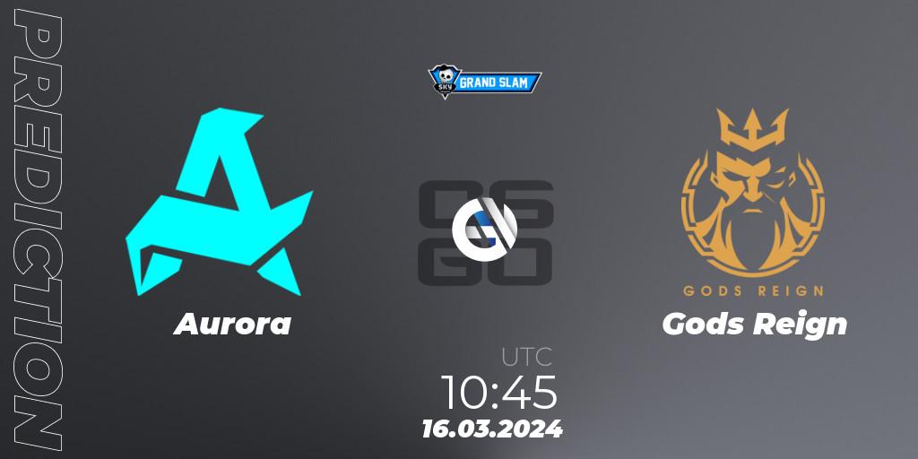 Aurora contre Gods Reign : prédiction de match. 16.03.24. CS2 (CS:GO), Skyesports Grand Slam 2024