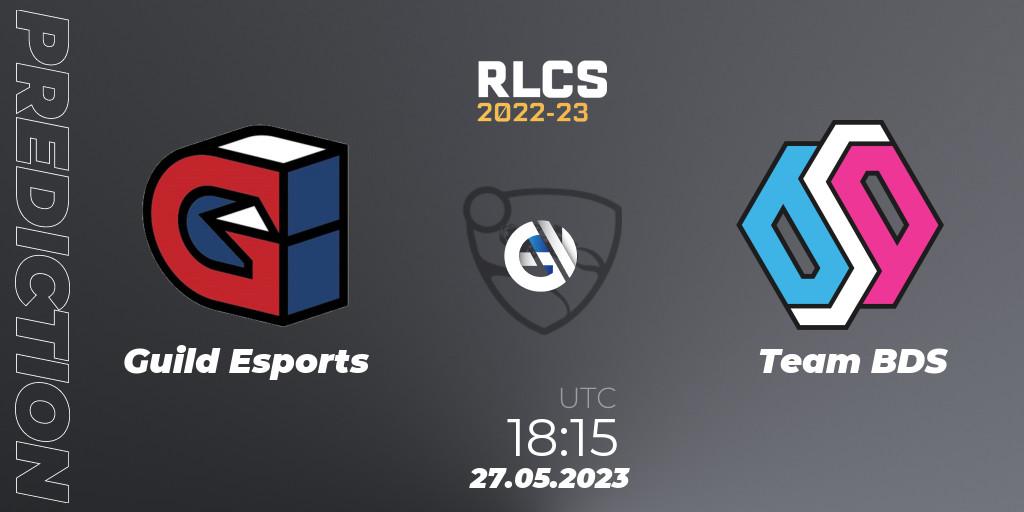 Guild Esports contre Team BDS : prédiction de match. 27.05.2023 at 18:15. Rocket League, RLCS 2022-23 - Spring: Europe Regional 2 - Spring Cup