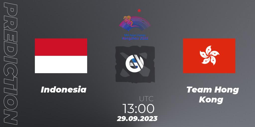 Indonesia contre Team Hong Kong : prédiction de match. 29.09.2023 at 13:00. Dota 2, 2022 Asian Games
