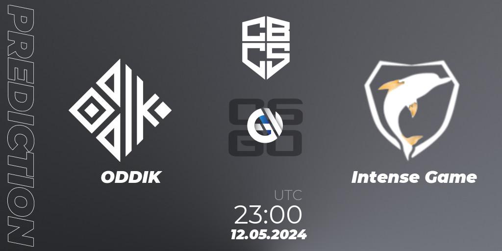 ODDIK contre Intense Game : prédiction de match. 12.05.2024 at 20:00. Counter-Strike (CS2), CBCS Season 4