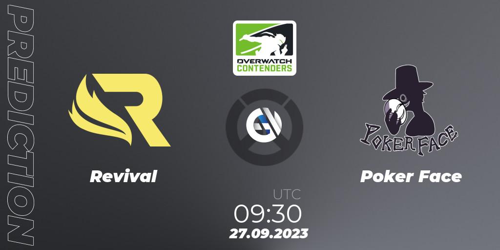 Revival contre Poker Face : prédiction de match. 27.09.2023 at 09:30. Overwatch, Overwatch Contenders 2023 Spring Series: Korea - Regular Season