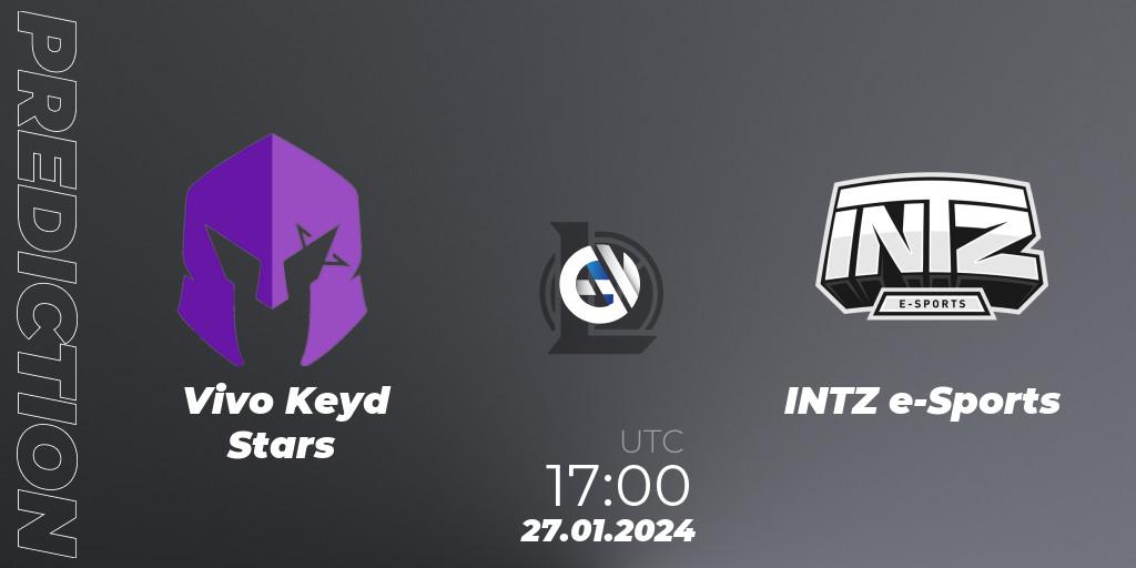 Vivo Keyd Stars contre INTZ e-Sports : prédiction de match. 27.01.2024 at 17:00. LoL, CBLOL Split 1 2024 - Group Stage