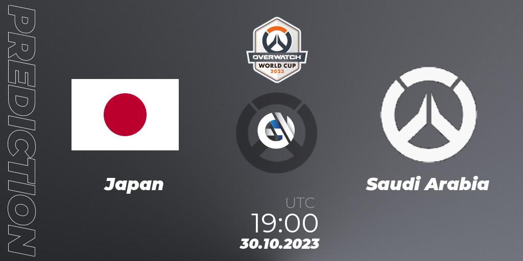Japan contre Saudi Arabia : prédiction de match. 30.10.2023 at 19:00. Overwatch, Overwatch World Cup 2023