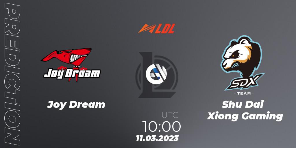 Joy Dream contre Shu Dai Xiong Gaming : prédiction de match. 11.03.23. LoL, LDL 2023 - Regular Season
