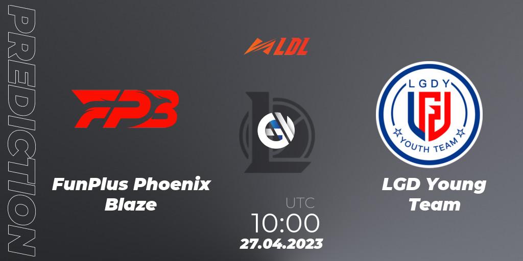 FunPlus Phoenix Blaze contre LGD Young Team : prédiction de match. 27.04.2023 at 11:30. LoL, LDL 2023 - Regular Season - Stage 2