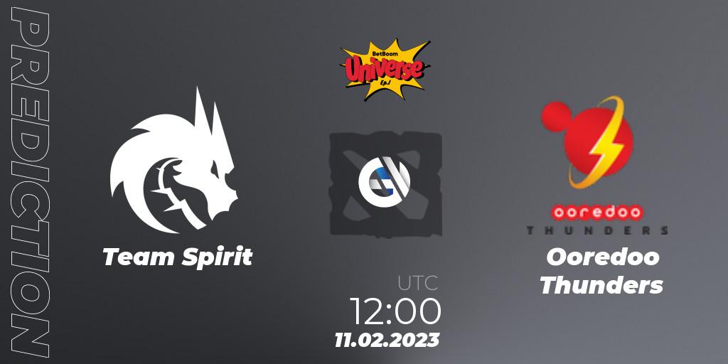 Team Spirit contre Ooredoo Thunders : prédiction de match. 11.02.23. Dota 2, BetBoom Universe: Episode I - Comics Zone