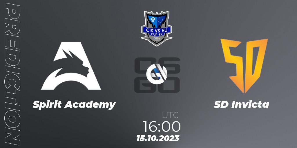 Spirit Academy contre SD Invicta : prédiction de match. 15.10.23. CS2 (CS:GO), Nova Nation League: CIS vs EU Cup #2