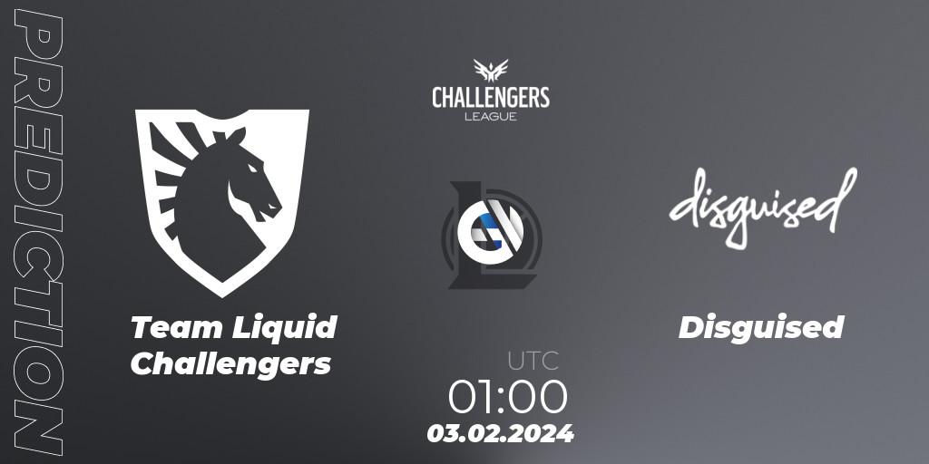 Team Liquid Challengers contre Disguised : prédiction de match. 03.02.24. LoL, NACL 2024 Spring - Group Stage