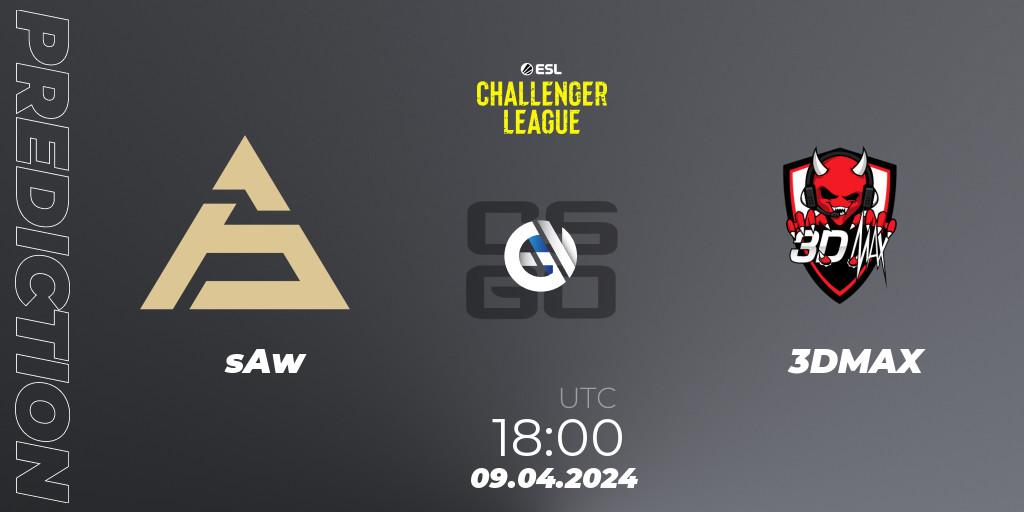 sAw contre 3DMAX : prédiction de match. 09.04.24. CS2 (CS:GO), ESL Challenger League Season 47: Europe