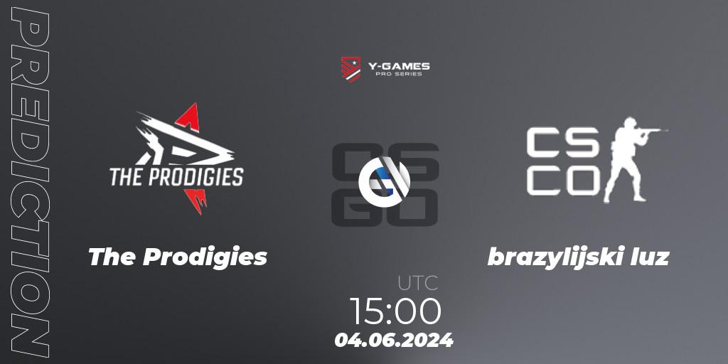 The Prodigies contre brazylijski luz : prédiction de match. 04.06.2024 at 15:00. Counter-Strike (CS2), Y-Games PRO Series 2024