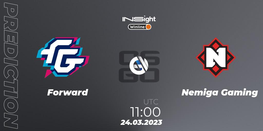 Forward contre Nemiga Gaming : prédiction de match. 24.03.23. CS2 (CS:GO), Winline Insight Season 3