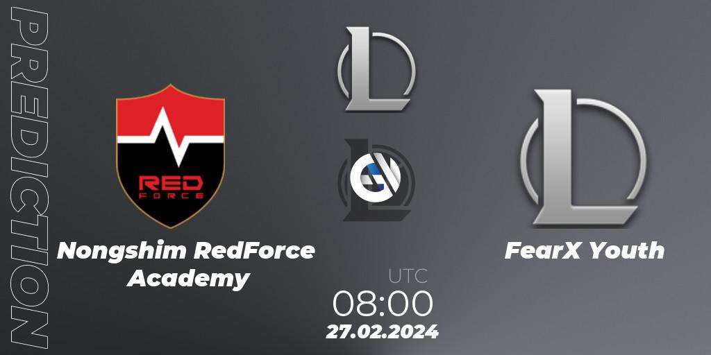 Nongshim RedForce Academy contre FearX Youth : prédiction de match. 27.02.24. LoL, LCK Challengers League 2024 Spring - Group Stage
