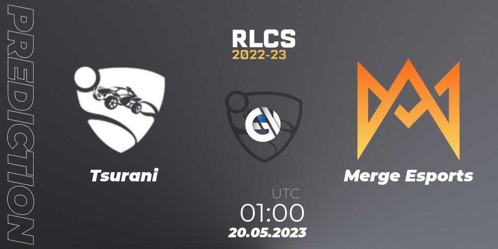 Tsurani contre Merge Esports : prédiction de match. 20.05.2023 at 01:00. Rocket League, RLCS 2022-23 - Spring: Oceania Regional 2 - Spring Cup