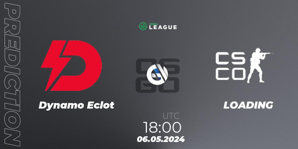 Dynamo Eclot contre LOADING : prédiction de match. 06.05.2024 at 18:00. Counter-Strike (CS2), ESEA Season 49: Advanced Division - Europe