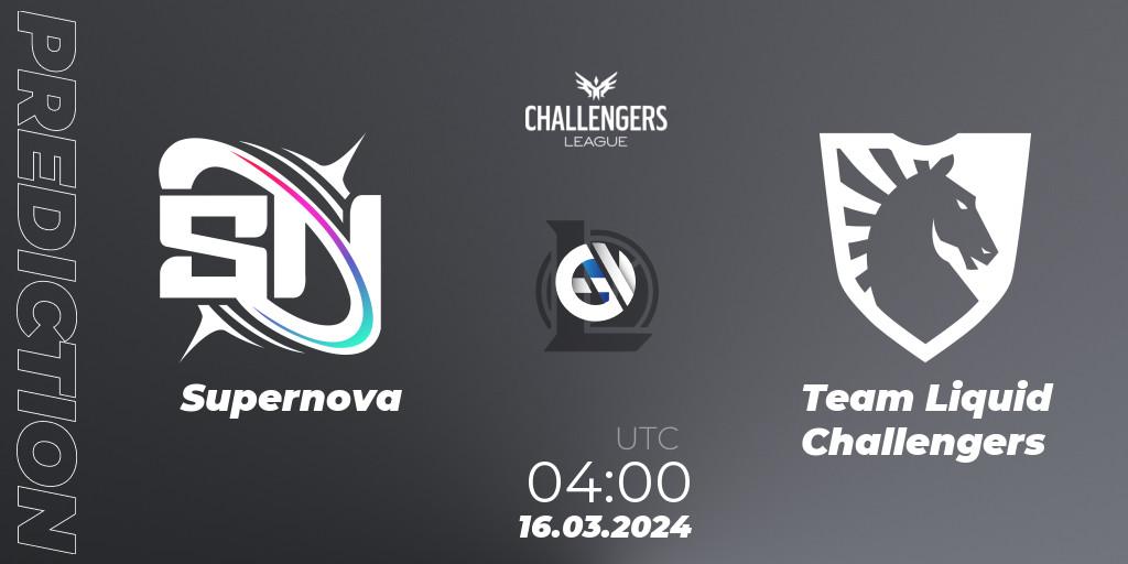 Supernova contre Team Liquid Challengers : prédiction de match. 16.03.24. LoL, NACL 2024 Spring - Playoffs