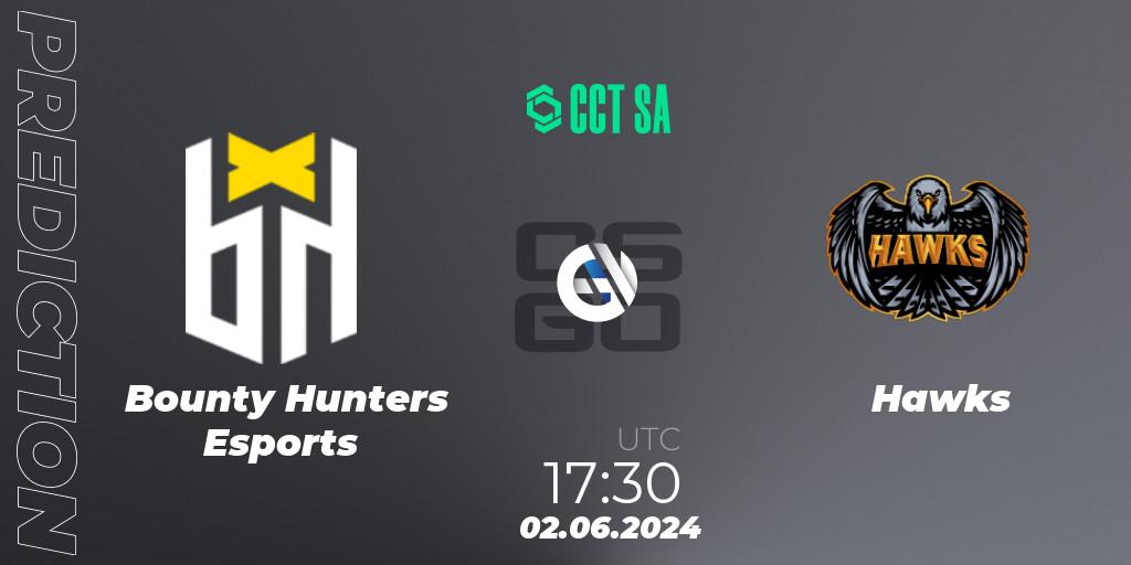 Bounty Hunters Esports contre Hawks : prédiction de match. 02.06.2024 at 17:30. Counter-Strike (CS2), CCT Season 2 South America Series 1