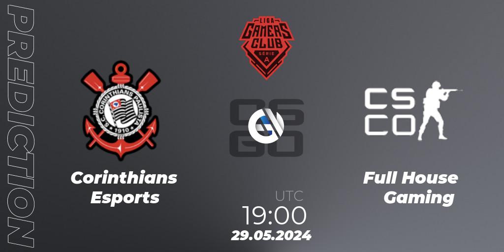 Corinthians Esports contre Full House Gaming : prédiction de match. 29.05.2024 at 22:00. Counter-Strike (CS2), Gamers Club Liga Série A: May 2024