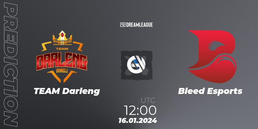 TEAM Darleng contre Bleed Esports : prédiction de match. 16.01.2024 at 12:01. Dota 2, DreamLeague Season 22: Southeast Asia Closed Qualifier