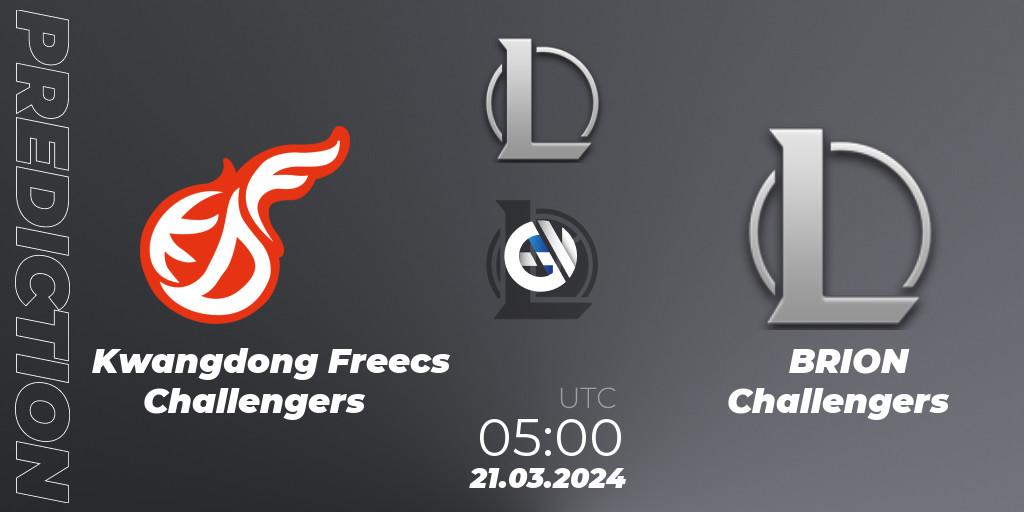 Kwangdong Freecs Challengers contre BRION Challengers : prédiction de match. 21.03.24. LoL, LCK Challengers League 2024 Spring - Group Stage