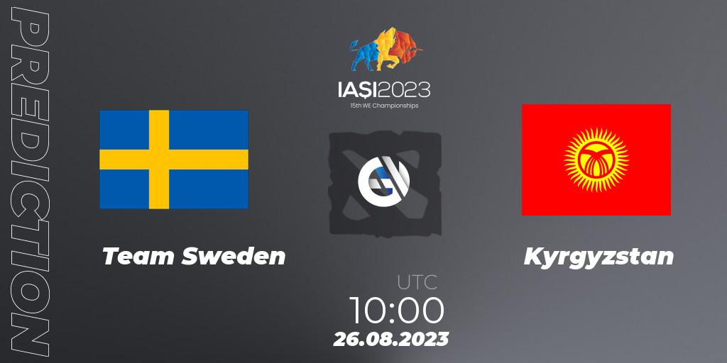 Team Sweden contre Kyrgyzstan : prédiction de match. 26.08.2023 at 18:00. Dota 2, IESF World Championship 2023