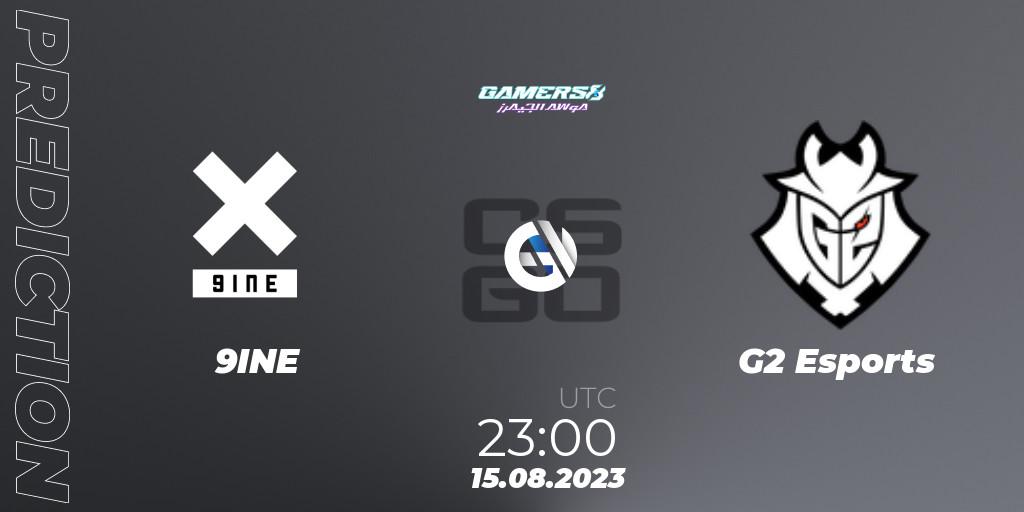 9INE contre G2 Esports : prédiction de match. 17.08.23. CS2 (CS:GO), Gamers8 2023