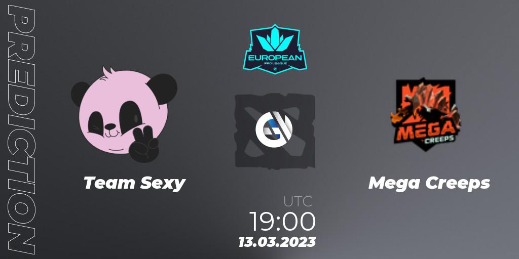 Team Sexy contre Mega Creeps : prédiction de match. 13.03.2023 at 20:00. Dota 2, European Pro League Season 7