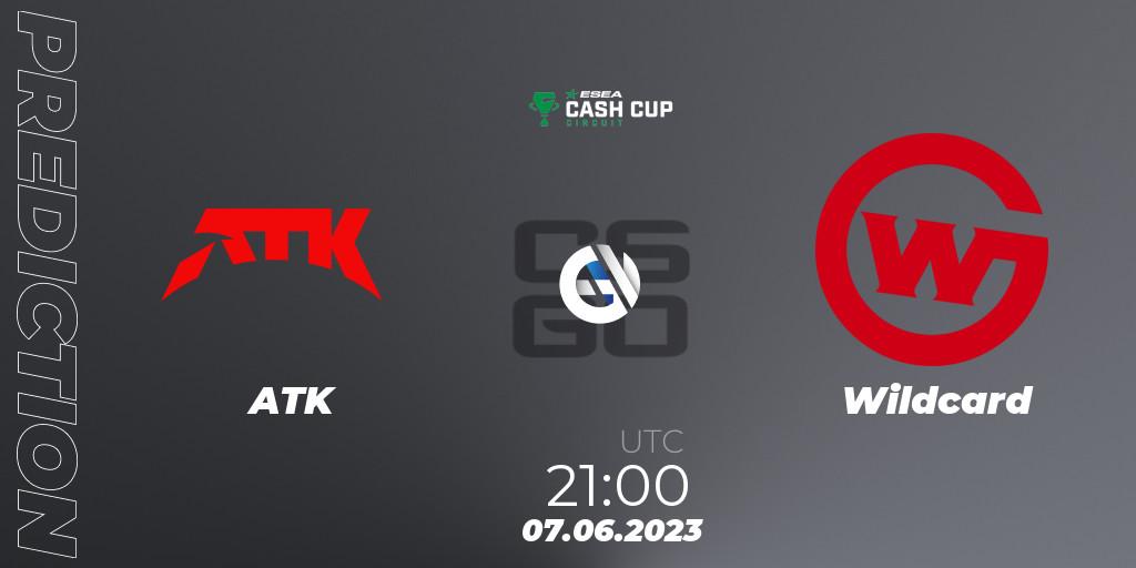 ATK contre Wildcard : prédiction de match. 07.06.23. CS2 (CS:GO), ESEA Cash Cup Circuit Season 1 Finals