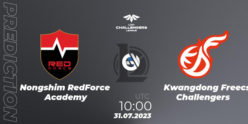 Nongshim RedForce Academy contre Kwangdong Freecs Challengers : prédiction de match. 31.07.23. LoL, LCK Challengers League 2023 Summer - Group Stage