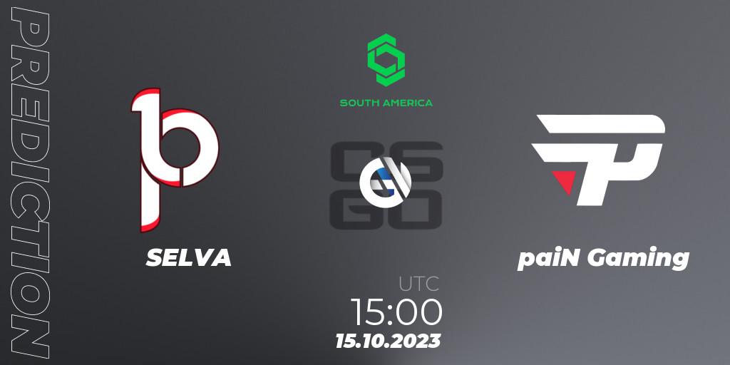 SELVA contre paiN Gaming : prédiction de match. 15.10.23. CS2 (CS:GO), CCT South America Series #12