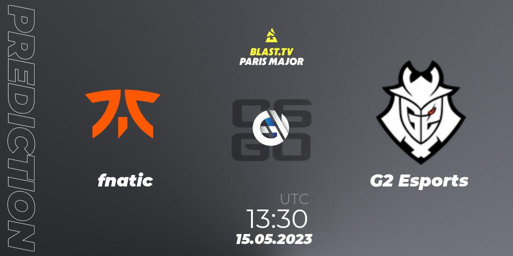 fnatic contre G2 Esports : prédiction de match. 15.05.23. CS2 (CS:GO), BLAST Paris Major 2023