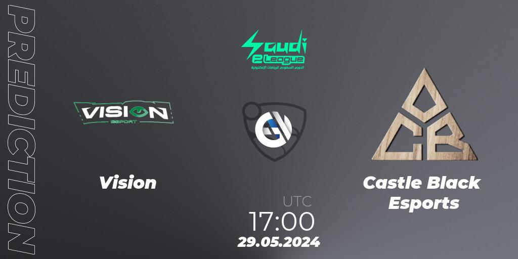 Vision contre Castle Black Esports : prédiction de match. 29.05.2024 at 18:00. Rocket League, Saudi eLeague 2024 - Major 2: Online Major Phase 2