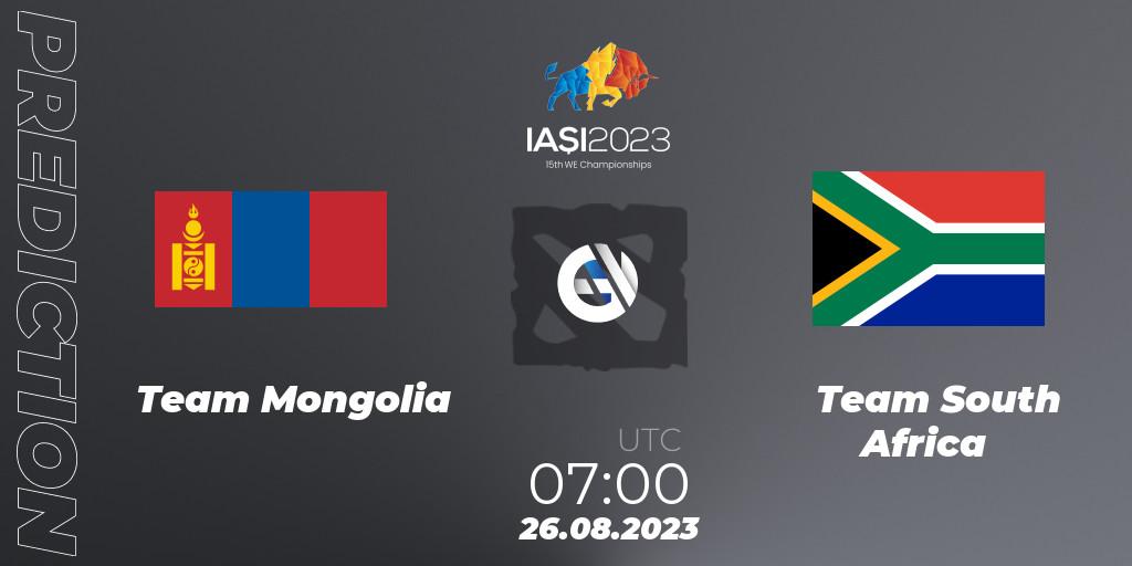 Team Mongolia contre Team South Africa : prédiction de match. 26.08.23. Dota 2, IESF World Championship 2023