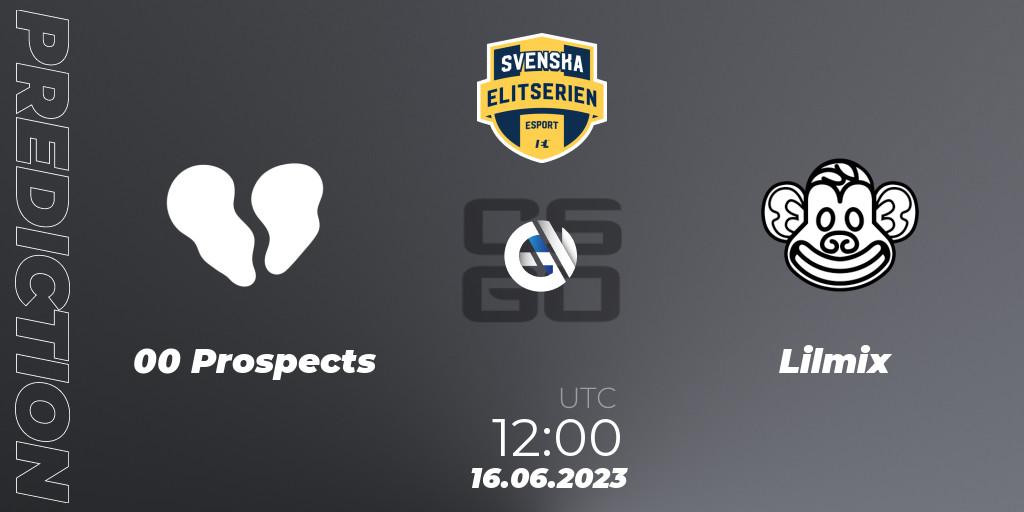 00 Prospects contre Lilmix : prédiction de match. 16.06.23. CS2 (CS:GO), Svenska Elitserien Spring 2023