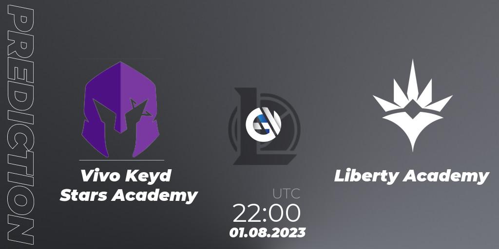 Vivo Keyd Stars Academy contre Liberty Academy : prédiction de match. 01.08.23. LoL, CBLOL Academy Split 2 2023 - Group Stage