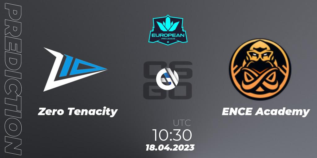 Zero Tenacity contre ENCE Academy : prédiction de match. 18.04.2023 at 11:00. Counter-Strike (CS2), European Pro League Season 7