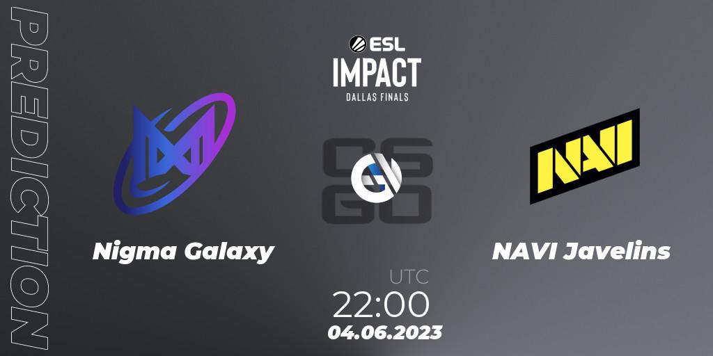 Nigma Galaxy contre NAVI Javelins : prédiction de match. 04.06.23. CS2 (CS:GO), ESL Impact League Season 3