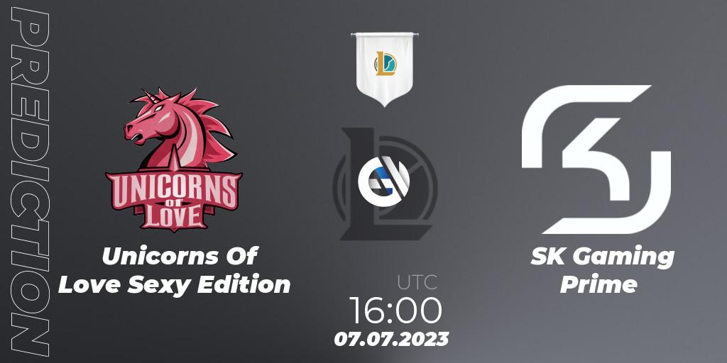 Unicorns Of Love Sexy Edition contre SK Gaming Prime : prédiction de match. 07.07.23. LoL, Prime League Summer 2023 - Group Stage