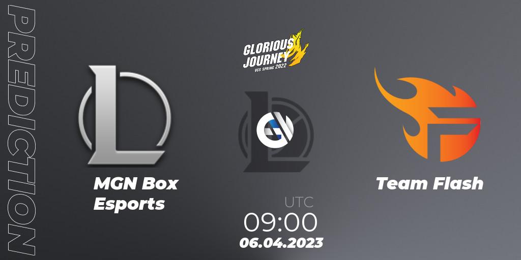 MGN Box Esports contre Team Flash : prédiction de match. 18.03.2023 at 10:00. LoL, VCS Spring 2023 - Group Stage