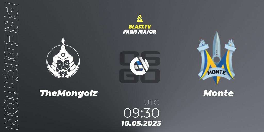 TheMongolz contre Monte : prédiction de match. 10.05.2023 at 09:30. Counter-Strike (CS2), BLAST Paris Major 2023 Challengers Stage