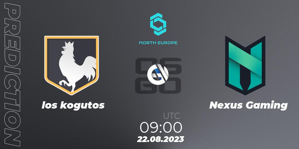 los kogutos contre Nexus Gaming : prédiction de match. 22.08.2023 at 09:00. Counter-Strike (CS2), CCT North Europe Series #7