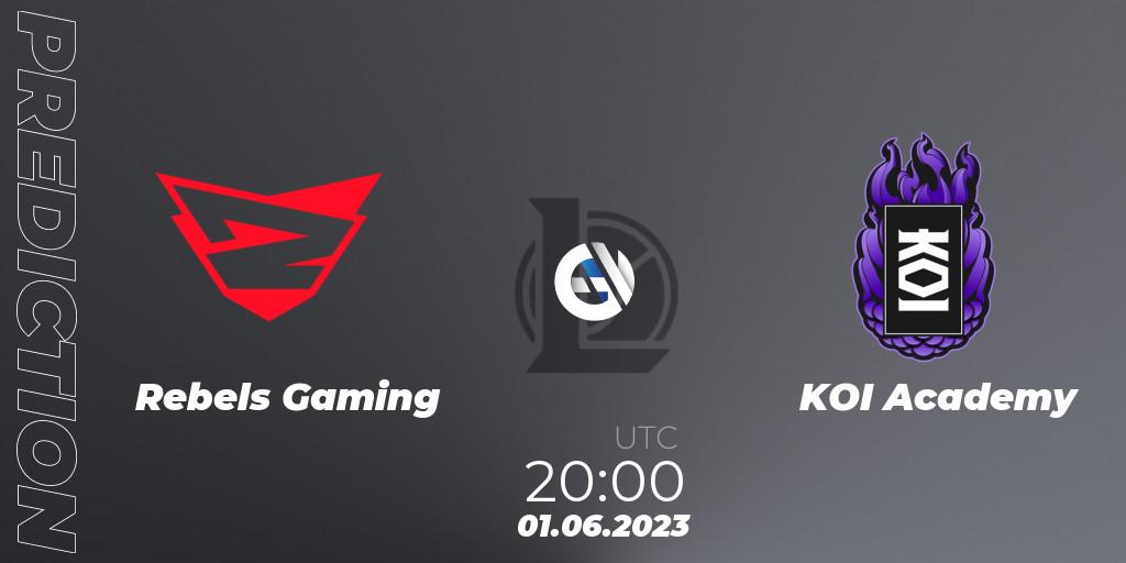 Rebels Gaming contre KOI Academy : prédiction de match. 01.06.2023 at 20:00. LoL, Superliga Summer 2023 - Group Stage