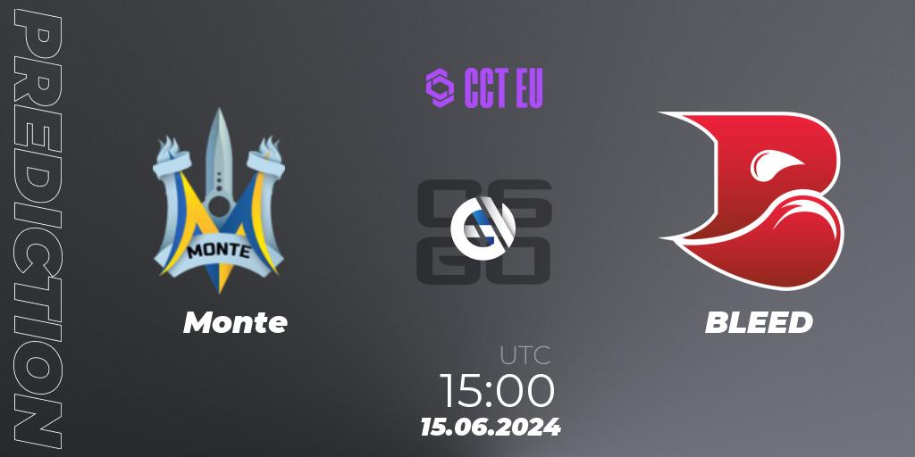 Monte contre BLEED : prédiction de match. 15.06.2024 at 15:00. Counter-Strike (CS2), CCT Season 2 Europe Series 5