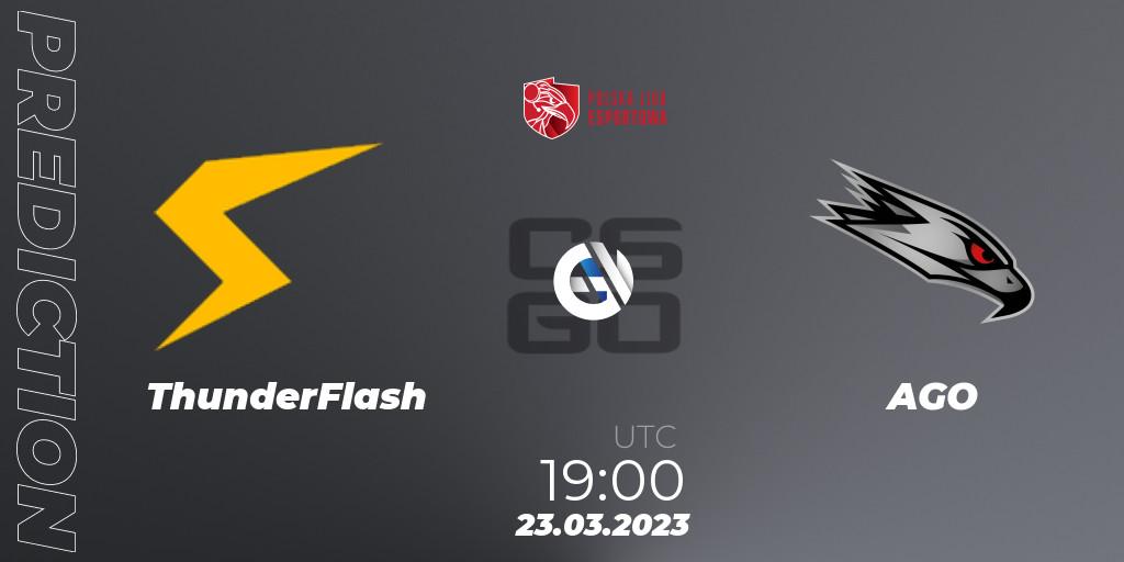 ThunderFlash contre AGO : prédiction de match. 24.03.23. CS2 (CS:GO), Polska Liga Esportowa 2023: Split #1