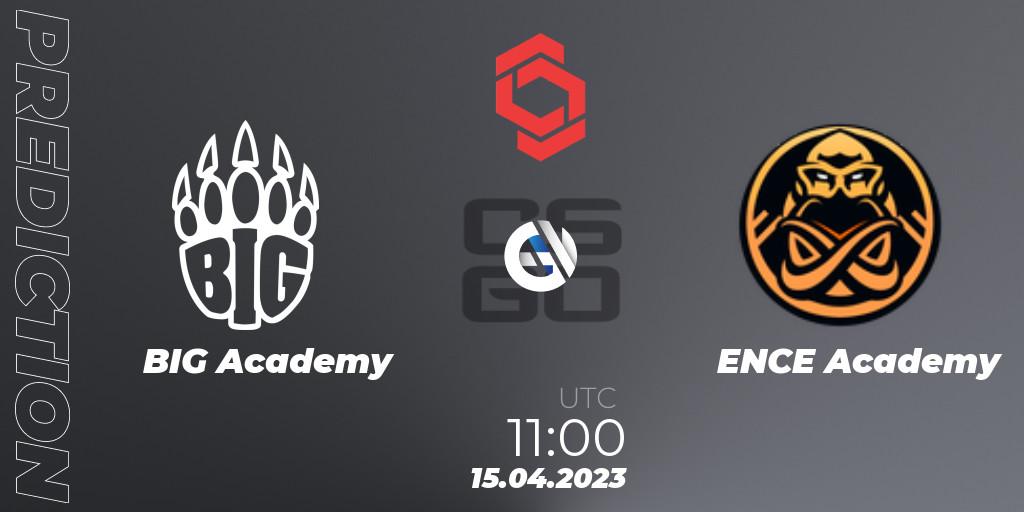 BIG Academy contre ENCE Academy : prédiction de match. 15.04.2023 at 11:25. Counter-Strike (CS2), CCT Central Europe Series #6: Closed Qualifier