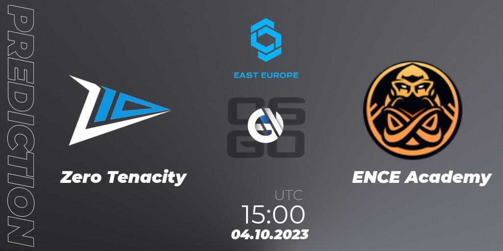 Zero Tenacity contre ENCE Academy : prédiction de match. 04.10.2023 at 15:20. Counter-Strike (CS2), CCT East Europe Series #3: Closed Qualifier