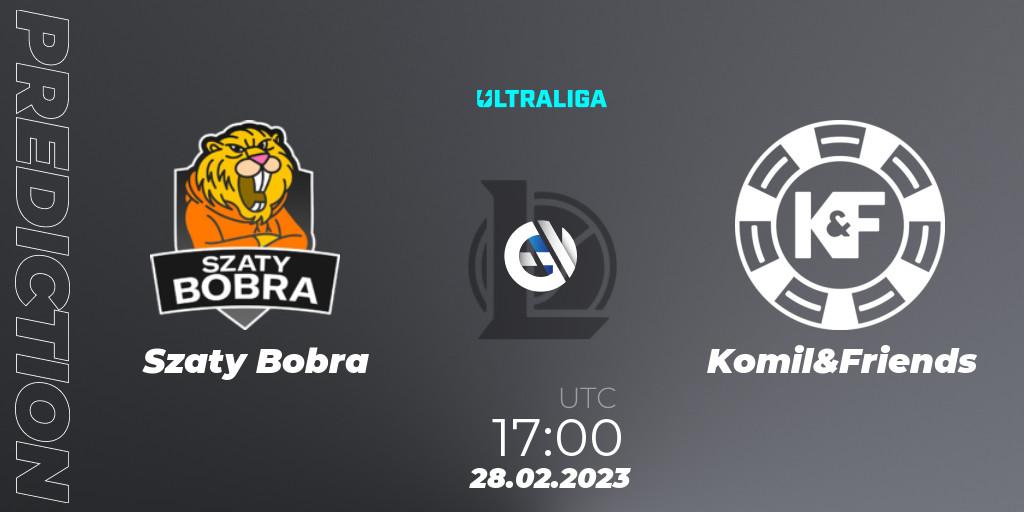 Szaty Bobra contre Komil&Friends : prédiction de match. 22.02.2023 at 17:00. LoL, Ultraliga Season 9 - Group Stage